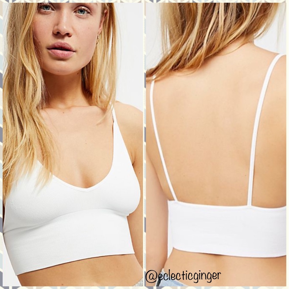 Free People M/L WHITE Ali low back bra - Picture 1 of 7